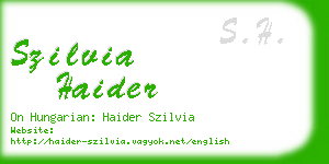 szilvia haider business card